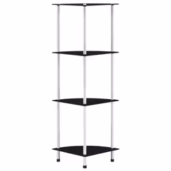 VidaXL 249520, Black, 4 shelves, Steel, 300 mm, 300 mm, 1000 mm