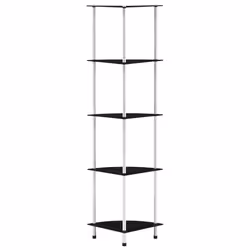 VidaXL 249521, Black, 5 shelves, Steel, 300 mm, 300 mm, 1300 mm