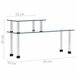 vidaXL Kitchen Shelf Transparent Tempered Glass 45x16x26cm Countertop Shelf - Additional view 5