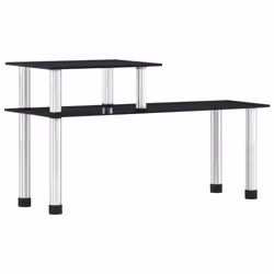 vidaXL Kitchen Shelf Tempered Glass Black 45x16x26cm Storage Rack Organiser