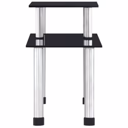 vidaXL Kitchen Shelf Tempered Glass Black 45x16x26cm Storage Rack Organiser