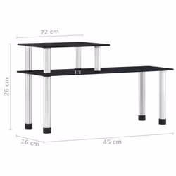 vidaXL Kitchen Shelf Tempered Glass Black 45x16x26cm Storage Rack Organiser - Additional view 5