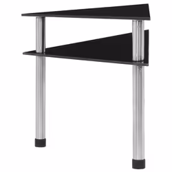 vidaXL Kitchen Shelf Black Tempered Glass Organiser Storage Worktop Rack Stand