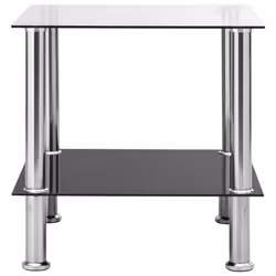 vidaXL Side Table Transparent Tempered Glass Coffee Sofa Accent Console Desk - Additional view 4