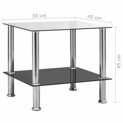 vidaXL Side Table Transparent Tempered Glass Coffee Sofa Accent Console Desk - Additional view 5