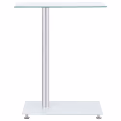 vidaXL U-Shaped Side Table Transparent Tempered Glass Accent Table Furniture