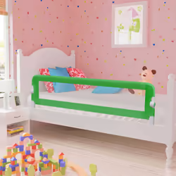 vidaXL Toddler Safety Bed Rail Green 120x42cm Polyester Kids Nursery Rail