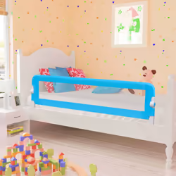 vidaXL Toddler Safety Bed Rail Blue 120x42cm Polyester Kids Nursery Rails