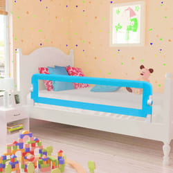 vidaXL Toddler Safety Bed Rail Blue 120x42cm Polyester Kids Nursery Rails