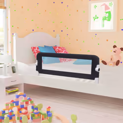 vidaXL Toddler Safety Bed Rail Grey 120x42cm Polyester Kids Nursery Rails