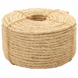 vidaXL Rope 100% Sisal 6mm 100m Twisted Twine Braided Rope Cat Scratching