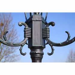 vidaXL Brighton Garden Light Post 2-arms 230cm Dark Green/Black Outdoor Lamp
