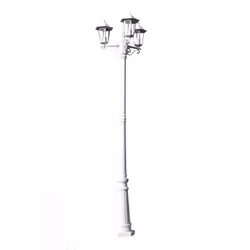 vidaXL Garden Light Post 3-arms 215cm White Outdoor Standing Lantern Lamp