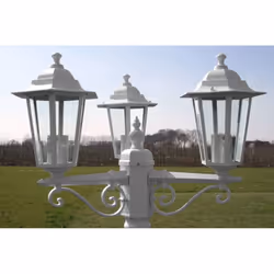 vidaXL Garden Light Post 3-arms 215cm White Outdoor Standing Lantern Lamp - Additional view 5