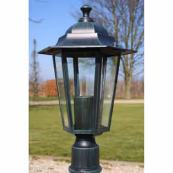 vidaXL Preston Garden Light Post 105cm Dark Green Outdoor Path Standing Lamp - Additional view 6