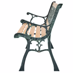 vidaXL Garden Bench 122cm Wood Rose-patterned Backrest Outdoor Patio Park Seat