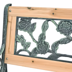 vidaXL Garden Bench 122cm Wood Rose-patterned Backrest Outdoor Patio Park Seat - Additional view 4