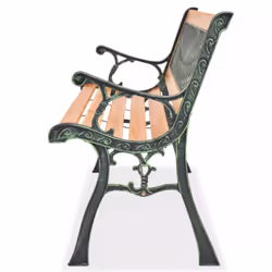 vidaXL Garden Bench 122cm Wood Diamond-Patterned Backrest Outdoor Park Seat