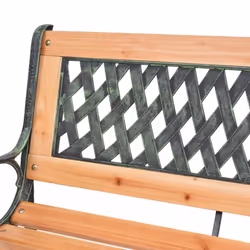 vidaXL Garden Bench 122cm Wood Diamond-Patterned Backrest Outdoor Park Seat - Additional view 4