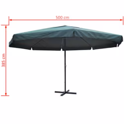 vidaXL Garden Parasol Sunshade Outdoor Umbrella Patio Canopy Green Aluminium - Additional view 4