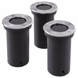 vidaXL 3x Outdoor Ground Lights Round Garden Pathway Recessed Built-in Lamp