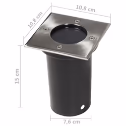 vidaXL 3x Outdoor Ground Lights Square Garden Pathway Recessed Built-in Lamp - Additional view 6