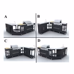 VidaXL 40428 outdoor barbecue/grill Cooking station Gas Black, Stainless steel - Additional view 5