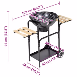 vidaXL Charcoal Kettle Barbecue Louisiana Outdoor Garden BBQ Grill Smoker