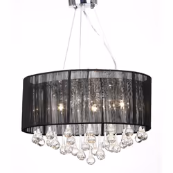 vidaXL Chandelier with 85 Crystals Black Chandelier Lamp Pendant Lighting
