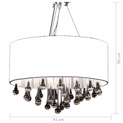vidaXL Chandelier with 85 Crystals White Chandelier Lamp Pendant Lighting