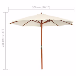 vidaXL Garden Parasol Sunshade Outdoor Umbrella Canopy Sun Shelter Sand White - Additional view 6