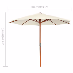 vidaXL Garden Parasol Sunshade Outdoor Umbrella Canopy Sun Shelter Sand White - Additional view 9