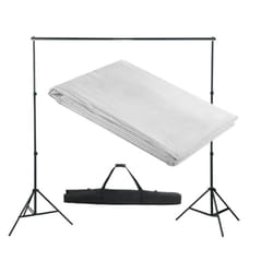 vidaXL Backdrop Support System 300x300cm White Photography Studio Background