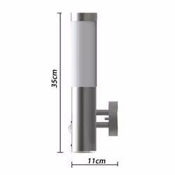 vidaXL 2x Waterproof Wall Garden Lights with Motion Sensor Cylindrical Lamp