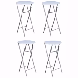 vidaXL 4x Bar Tables with MDF Tabletop White Foldable Bistro Furniture Desk