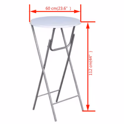 vidaXL 4x Bar Tables with MDF Tabletop White Foldable Bistro Furniture Desk - Additional view 4