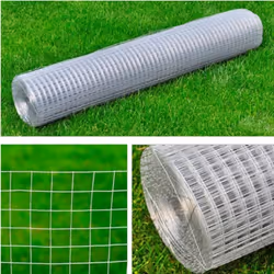 vidaXL Mesh Fence Galvanised Steel Square 1x25m Silver Garden Fence Enclosure - Additional view 4