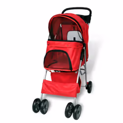 vidaXL Folding Pet Stroller Red Dog Cat Travel Carrier Transport Trolley Pram
