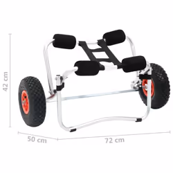 vidaXL Kayak Trolley Aluminium Boat Dolly Trailer Tote Transport Cart Wheel - Additional view 5