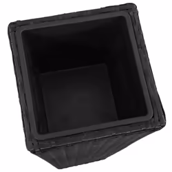 vidaXL 3x Garden Raised Beds Poly Rattan Black Lawn Planters Plant Flower Pots - Additional view 5