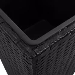 vidaXL 3x Garden Raised Beds Poly Rattan Black Lawn Planters Plant Flower Pots - Additional view 6