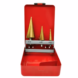 vidaXL 3-Piece HSS Step Drill Set Titanium Coated Top Screwdriver Bit Tool