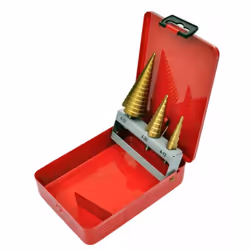 vidaXL 3-Piece HSS Step Drill Set Titanium Coated Top Screwdriver Bit Tool