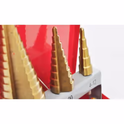vidaXL 3-Piece HSS Step Drill Set Titanium Coated Top Screwdriver Bit Tool