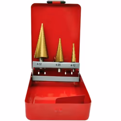 vidaXL 3-Piece HSS Step Drill Set Titanium Coated Top Screwdriver Bit Tool - Additional view 4