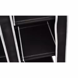 vidaXL Folding Wardrobe Black 110x45x175cm Cloth Shoe Storage Rack Organiser - Additional view 5
