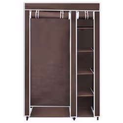 vidaXL Wardrobe Brown Fabric 110x45x175cm Cloth Shoe Storage Rack Organiser - Additional view 2