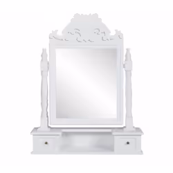 vidaXL Vanity Makeup Table with Rectangular Swing Mirror MDF Dressing Desk