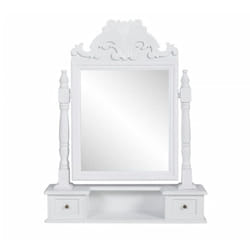 vidaXL Vanity Makeup Table with Rectangular Swing Mirror MDF Dressing Desk