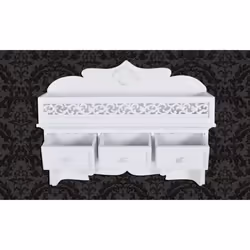 vidaXL Wall Shelf Peg with 3 Drawers 2 Hooks Home Storage Ledge Display Unit - Additional view 3